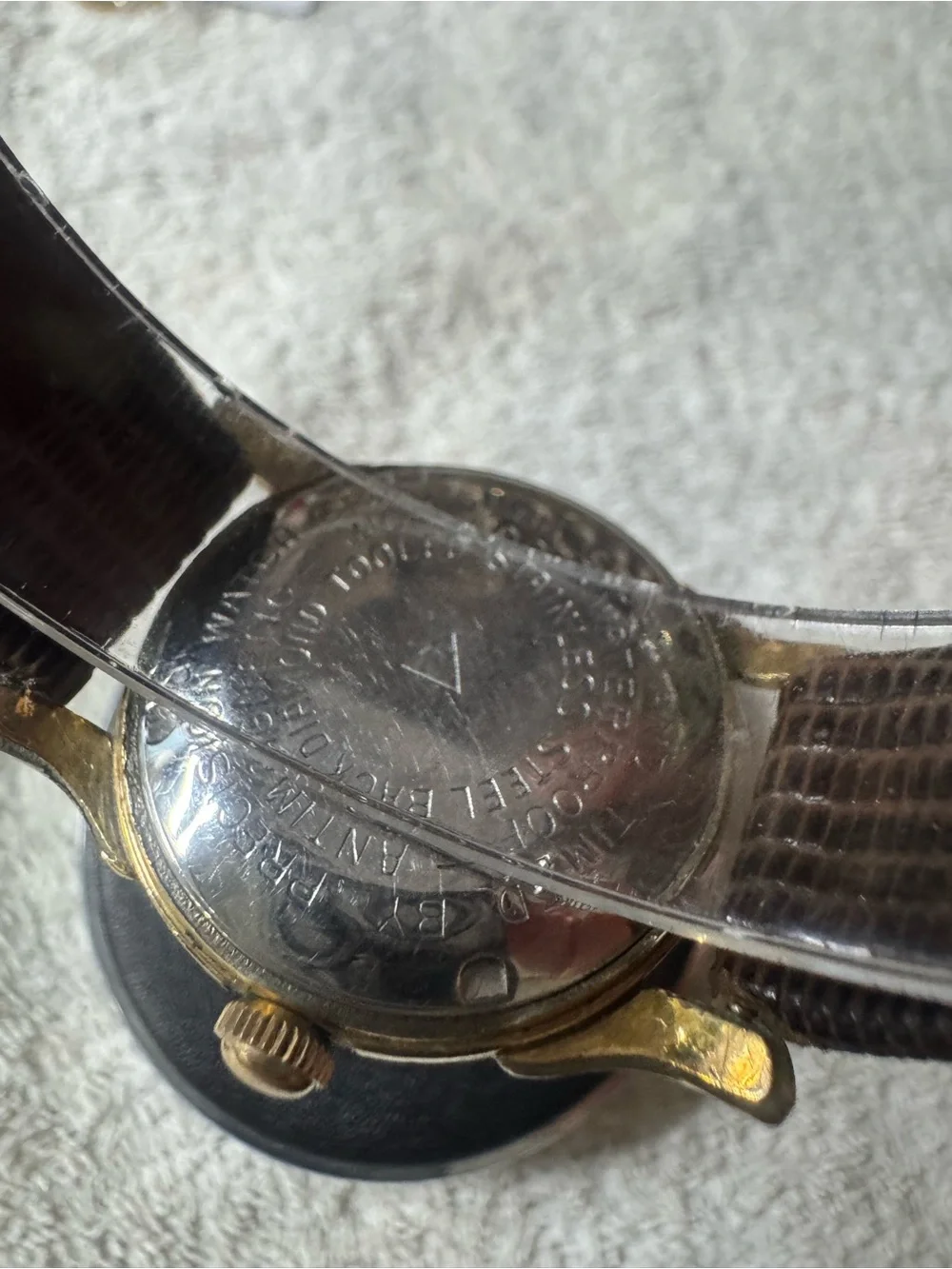 Men’s Black Dial Self-Winding Watch with Brown Strap